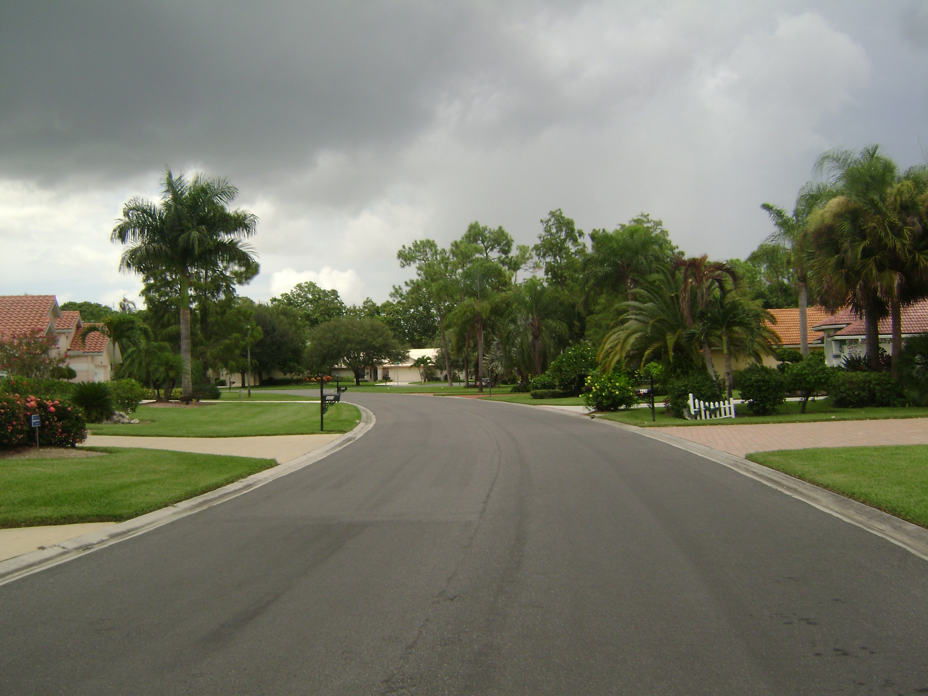Roadway at Berkshire Lakes in Naples, Florida.